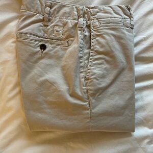 American Eagle Light Cream Chinos Flat Front Cotton Blend